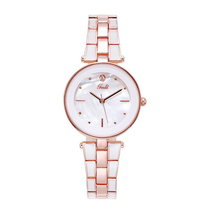 Ladies Watch Korean Style Trendy Student White Quartz - Muhaab