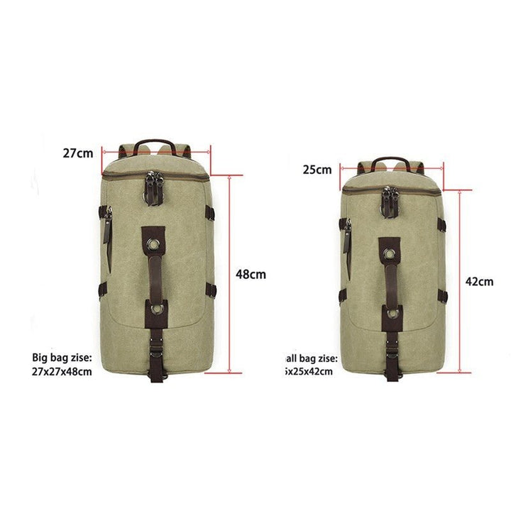 Large Capacity Travel Mountaineering Canvas Bucket Shoulder Backpack Bags - Muhaab