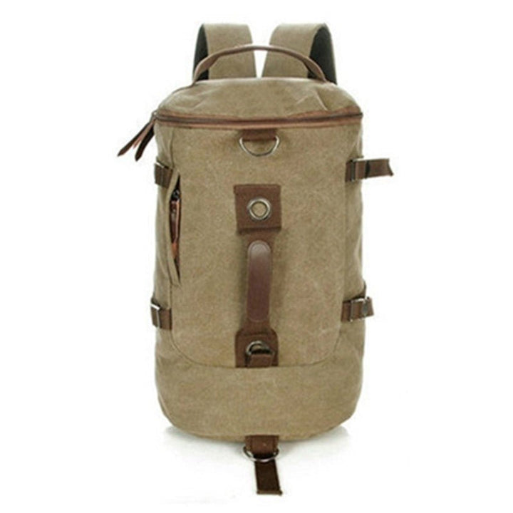 Large Capacity Travel Mountaineering Canvas Bucket Shoulder Backpack Bags - Muhaab