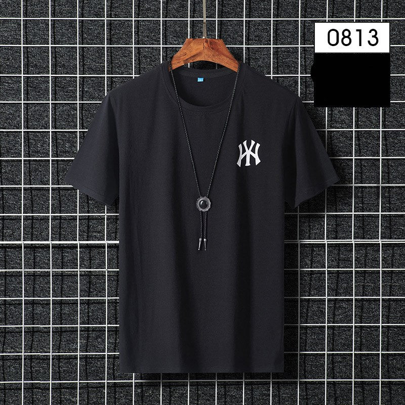 Large cotton round neck T-shirt for men - Muhaab