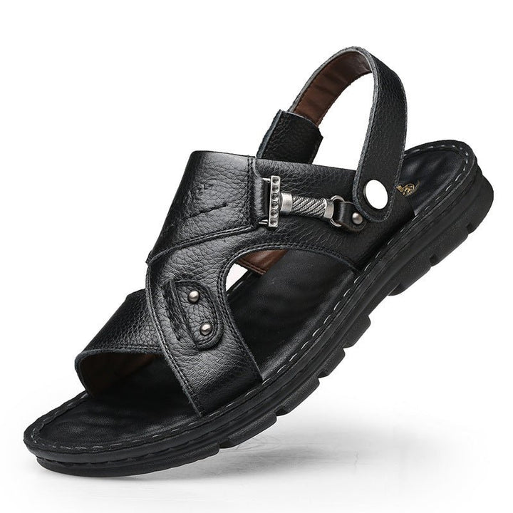 Large Size Sandals Men'S Leather Breathable Soft Leather Soft Sole Thick Bottom 37 Yards 45 Yards 46 Yards 47 Yards Beach Shoes Men - Muhaab