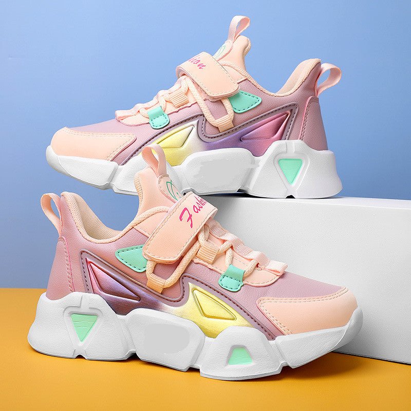 Leather Little Girls Running Shoes - Muhaab