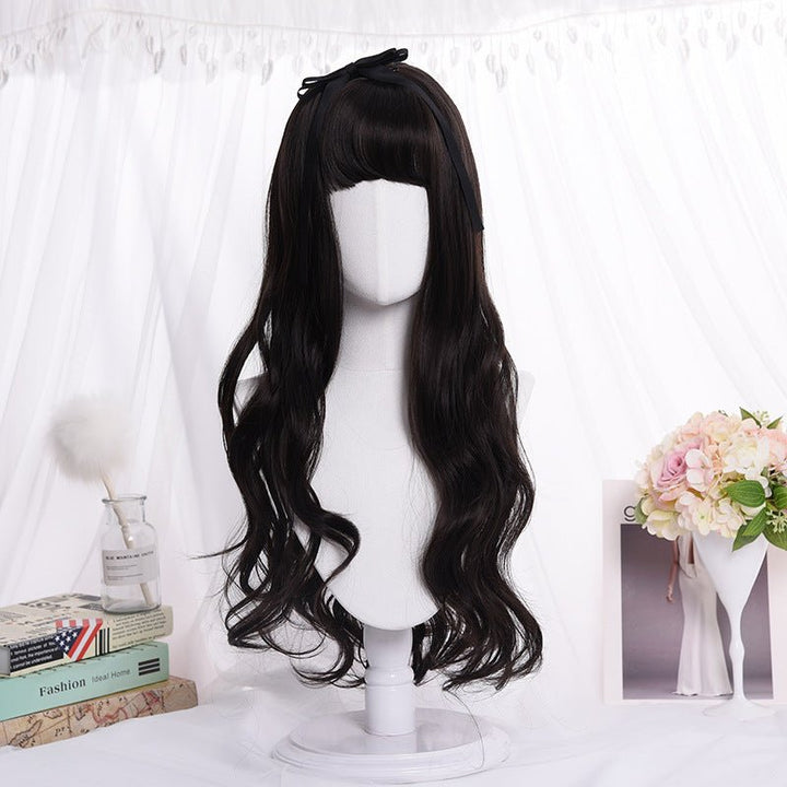 Long roll wig air bangs wig wig COS wig dyed wig - Muhaab