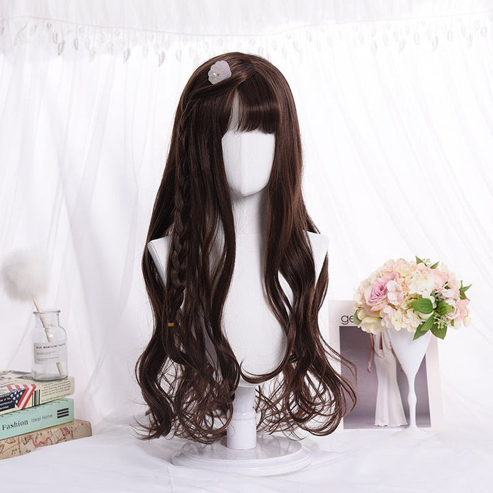 Long roll wig air bangs wig wig COS wig dyed wig - Muhaab