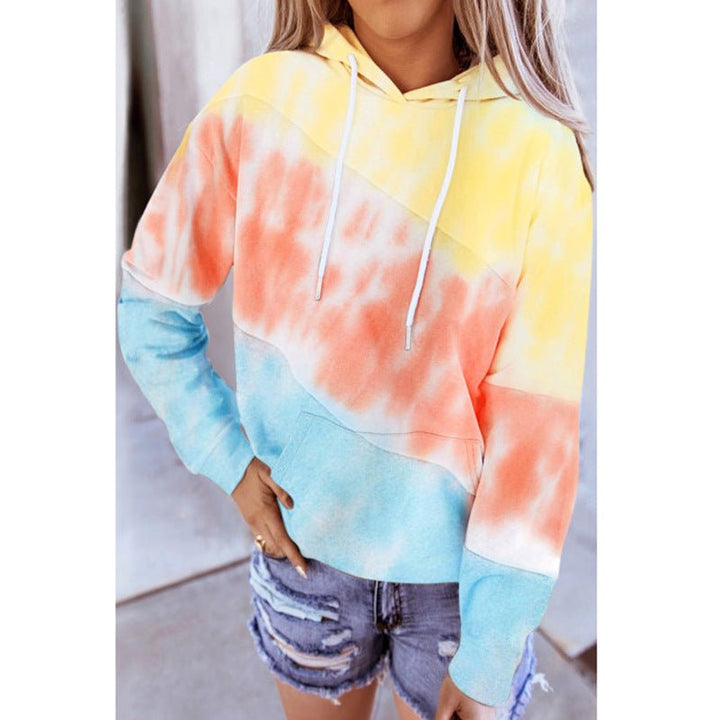 Long-Sleeve Panelled Hooded Printed Sweatshirt - Muhaab