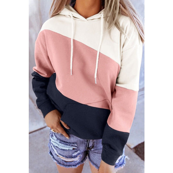 Long-Sleeve Panelled Hooded Printed Sweatshirt - Muhaab