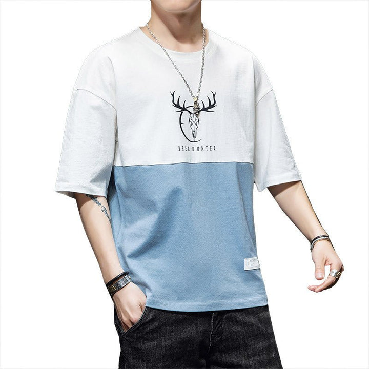 Loose casual half sleeve T-shirt men - Muhaab