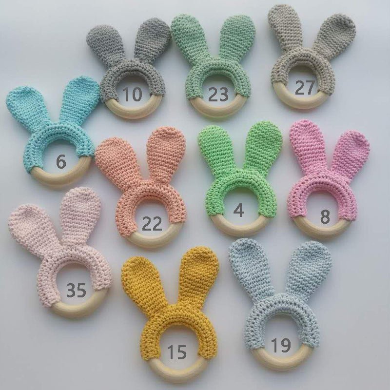 Lotus Hand Hook Wool Ball Color Crochet Wool Wood Ring Baby Molar Accessories - Muhaab