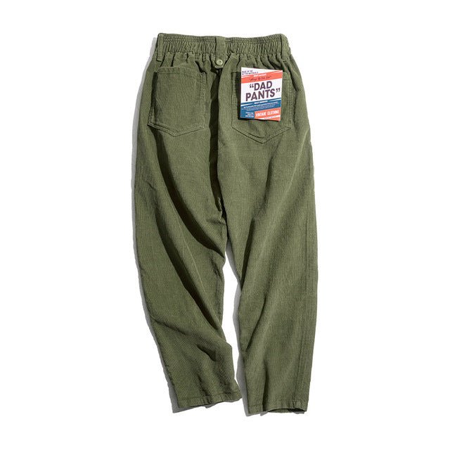 Maden Vintage Brown Corduroy Pants Men Solid Harajuku Straight Pant Cargo Retro Casual Streetwear Trouser Safari Bottoms - Muhaab