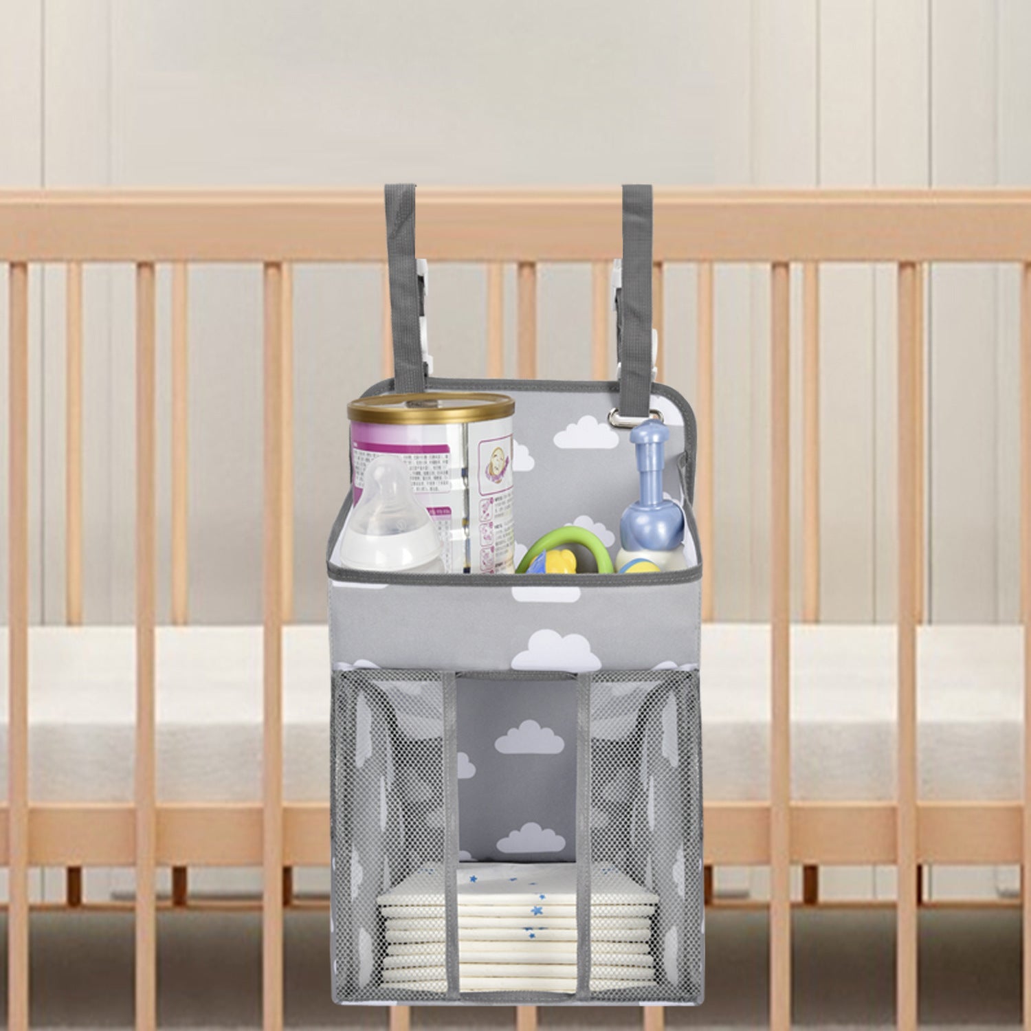 Manufacturers Spot Baby Hanging Bag Diaper Bedside Storage Hanging Bag Clothes Finishing Storage Bag Oxford Cloth Storage Hanging Bag - Muhaab