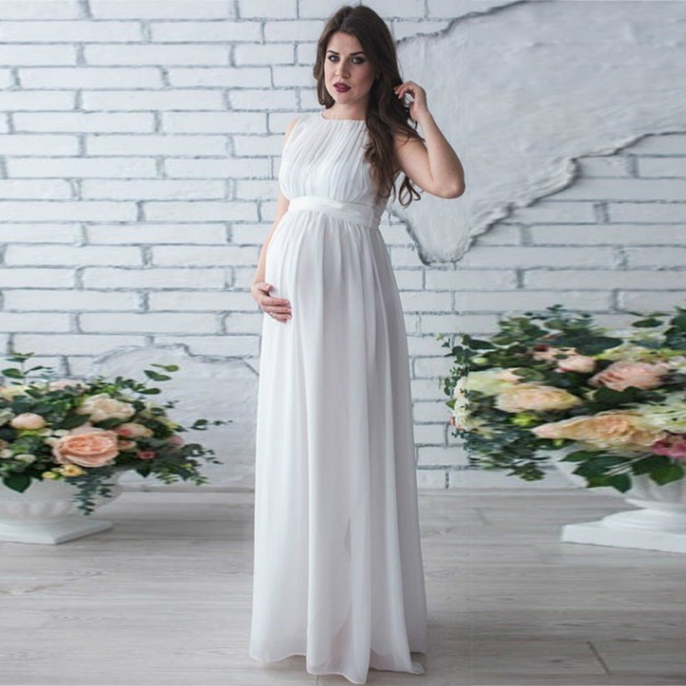 Maternity Gown Chiffon Maxi Dress Baby Shower Clothes - Muhaab