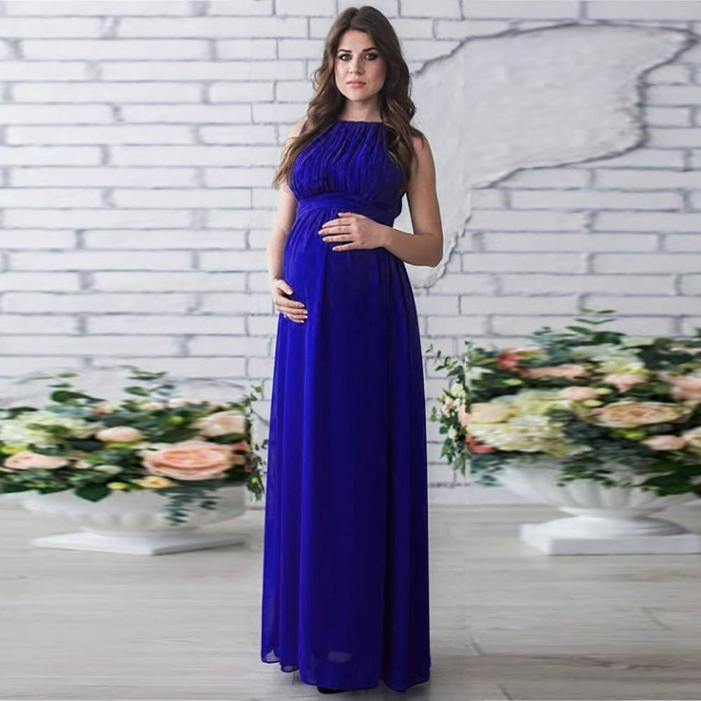 Maternity Gown Chiffon Maxi Dress Baby Shower Clothes - Muhaab