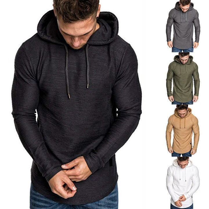 Men Hoodie Sweatshirt Casual Long Sleeve Slim Tops Gym T-shir - Muhaab