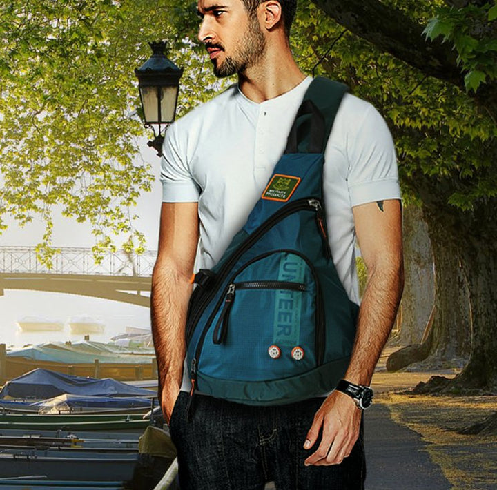 Men Oxford Sling Knapsack Shoulder Messenger Chest Bag Laptop Kettle Travel Assault Single Back Pack Cross Body Trekking Bags - Muhaab