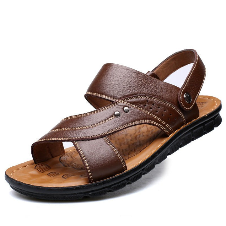 Men Sandals Summer Beach Shoes Adjustable Back Strap Design Slippers Slides - Muhaab