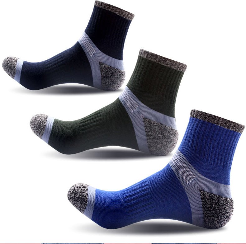 Men Socks Conventional Sports Socks Breathable Sweat Absorbing Deodorant Cotton Outdoor Men Basketball Sports Socks Outdoor - Muhaab