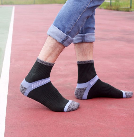 Men Socks Conventional Sports Socks Breathable Sweat Absorbing Deodorant Cotton Outdoor Men Basketball Sports Socks Outdoor - Muhaab