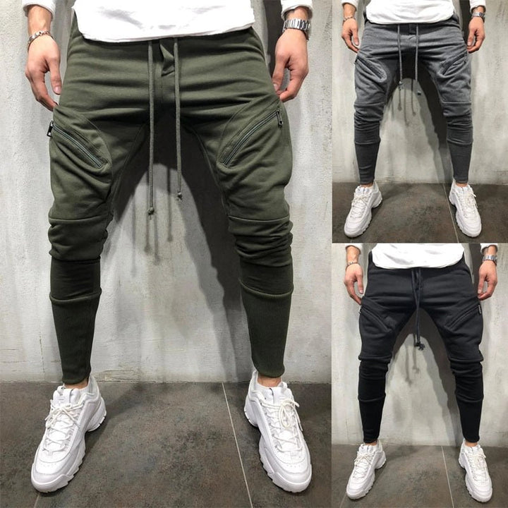 Men Sports Zipper Casual Pants - Muhaab