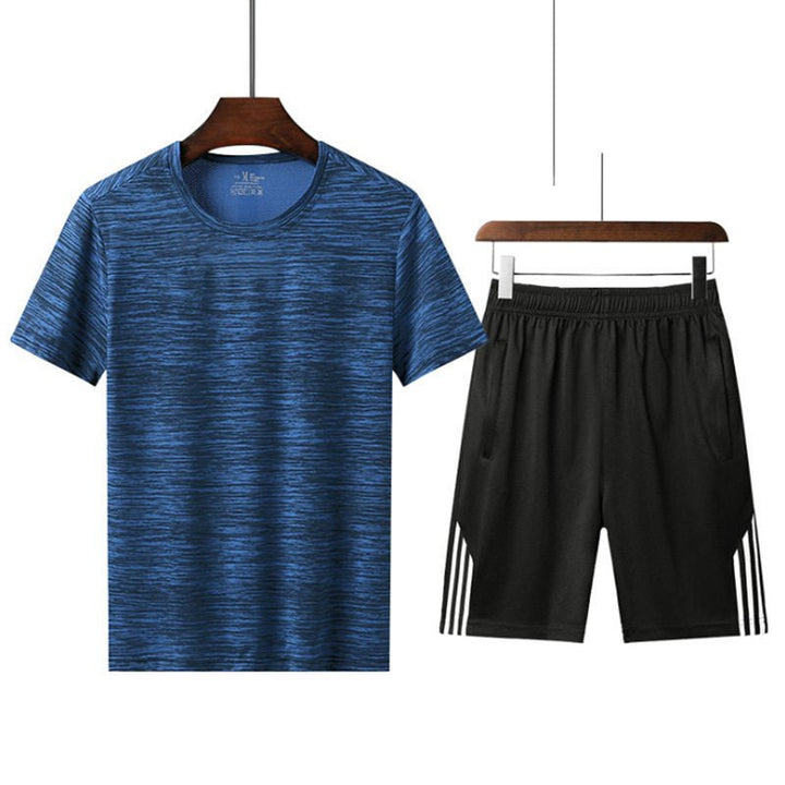 Men summer fitness suit sport Tshirt shorts running suit man - Muhaab