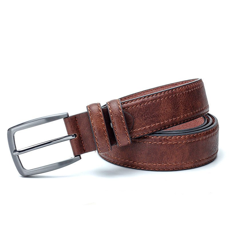 Men Vintage Belts For Jeans Luxury Split Leather Belt Men Famous Belt For Man Designer Belts With Vintage Style - Muhaab