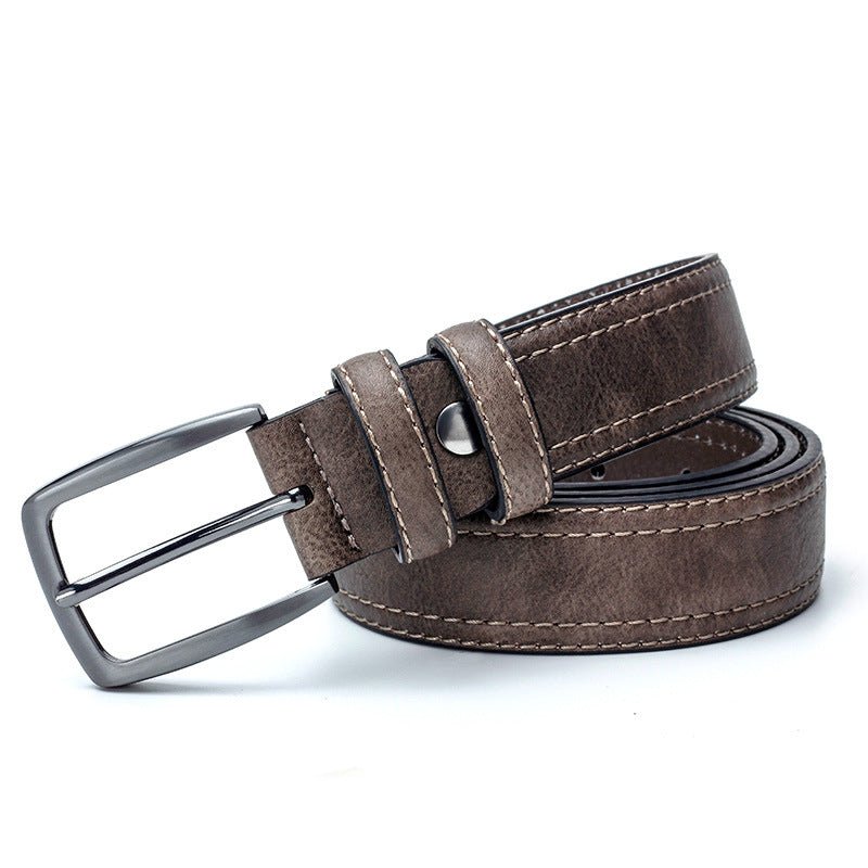 Men Vintage Belts For Jeans Luxury Split Leather Belt Men Famous Belt For Man Designer Belts With Vintage Style - Muhaab