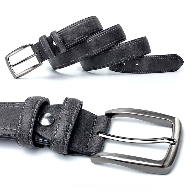 Men Vintage Belts For Jeans Luxury Split Leather Belt Men Famous Belt For Man Designer Belts With Vintage Style - Muhaab