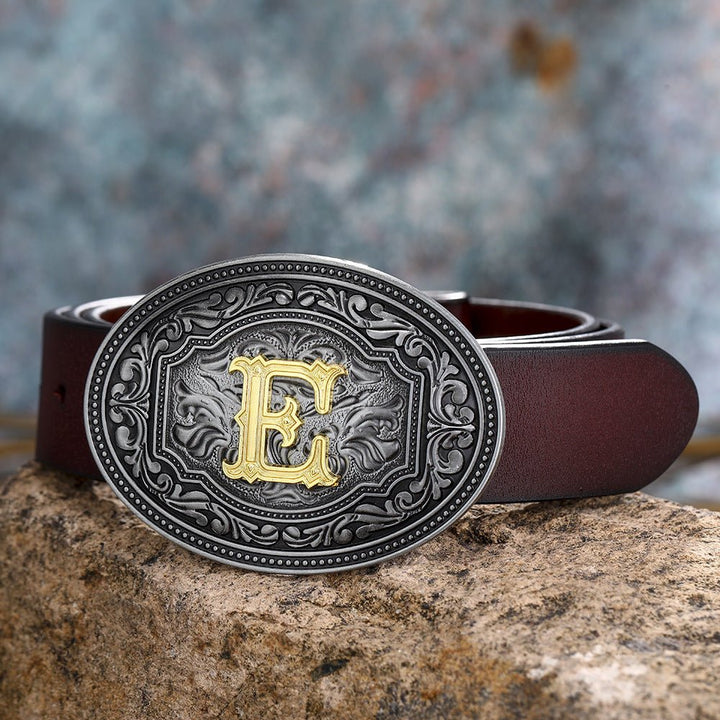 Men's And Women's Floral Letter Buckle Belts - Muhaab