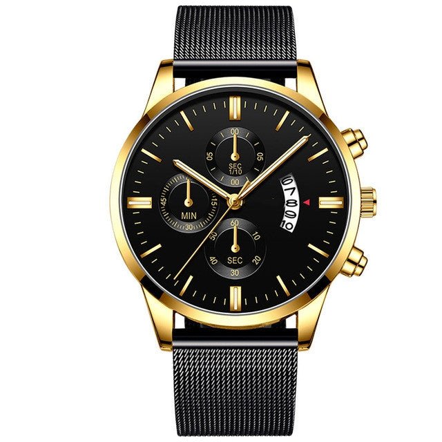 Mens Business Luxury Watches For Men Mesh Band Quartz Watch - Muhaab