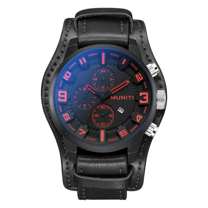 Men's Business Watch Quartz Watch Men's Belt Watch Waterproof Sports Watch - Muhaab