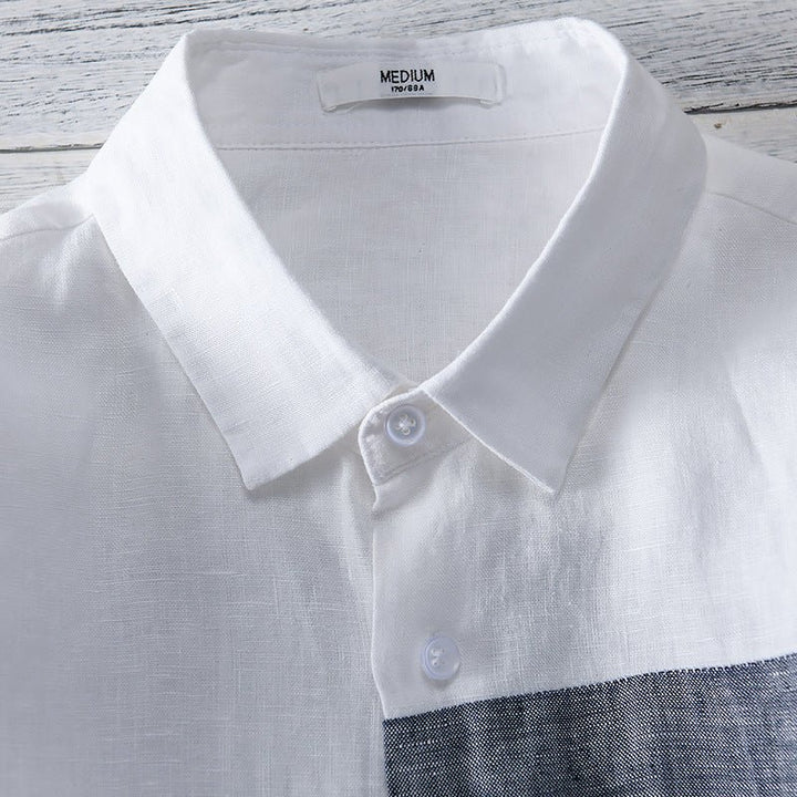 Men's Collar Loose Cotton Linen Versatile Beach Shirt For Men - Muhaab