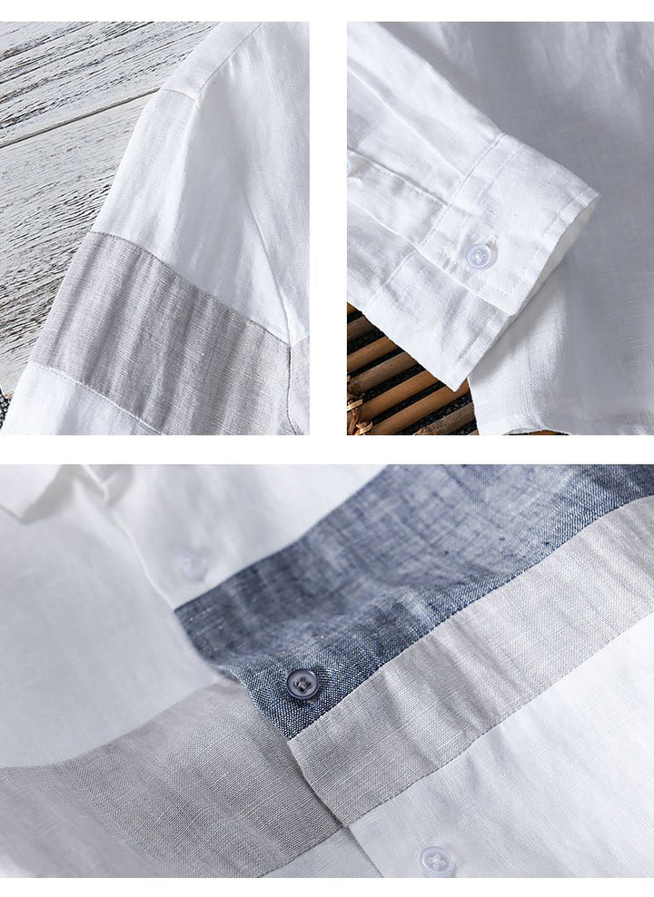 Men's Collar Loose Cotton Linen Versatile Beach Shirt For Men - Muhaab