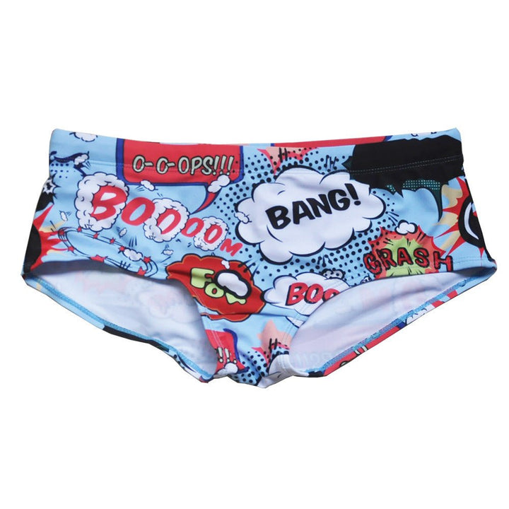 Men's Explosive Print Fashion Boxer Swim Shorts Explosive Version Of Sexy Small Boxer Beach Swim Shorts - Muhaab