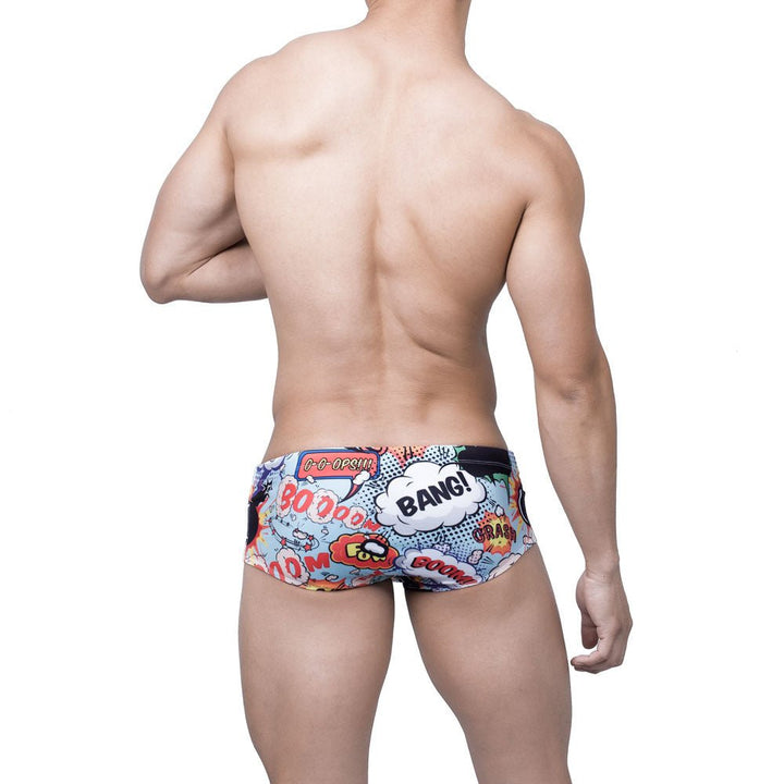 Men's Explosive Print Fashion Boxer Swim Shorts Explosive Version Of Sexy Small Boxer Beach Swim Shorts - Muhaab