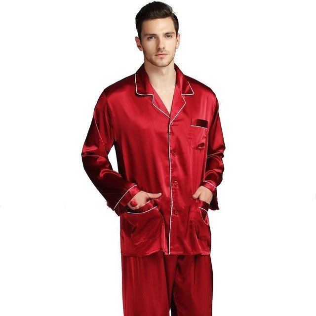 Mens Pajama Set Winter Sleepwear Men Homewear Warm Nightwear - Muhaab