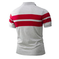 Men's Slim-fit Striped Short Sleeves T-shirt European And American Leisure Polo Shirt Foreign Trade Men Short T-shirt - Muhaab