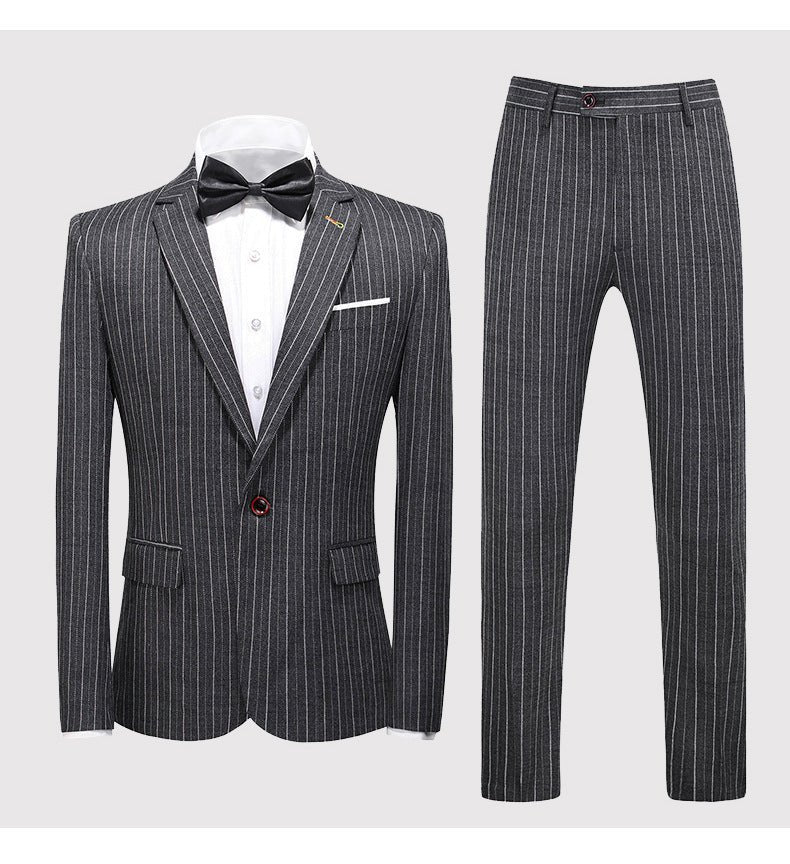 Men's Suits New Large Size Suit Wedding Suit Business Casual Blue Wedding Korean Slim Dress - Muhaab