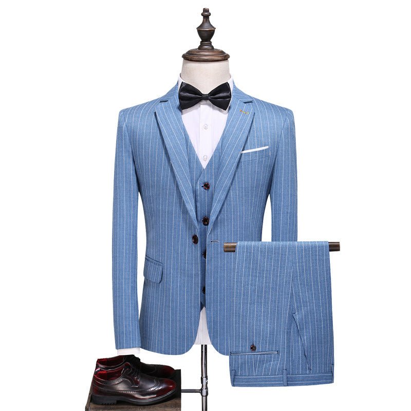 Men's Suits New Large Size Suit Wedding Suit Business Casual Blue Wedding Korean Slim Dress - Muhaab