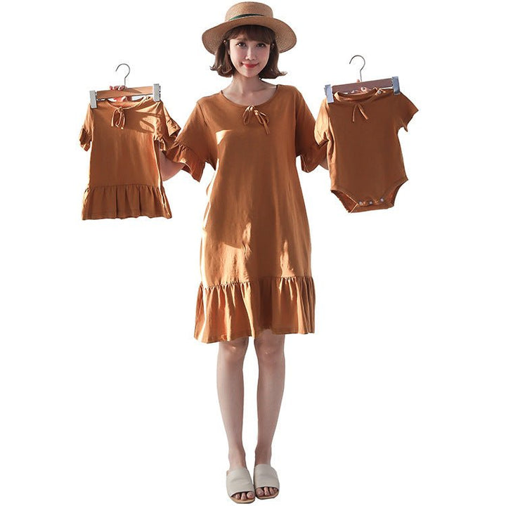 Mid-length Maternity Dress Parent-child Nursing Clothes Slimming - Muhaab