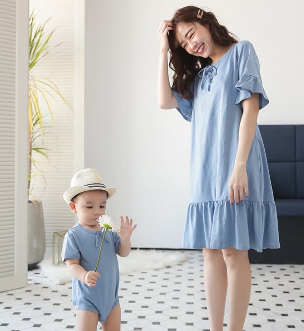 Mid-length Maternity Dress Parent-child Nursing Clothes Slimming - Muhaab