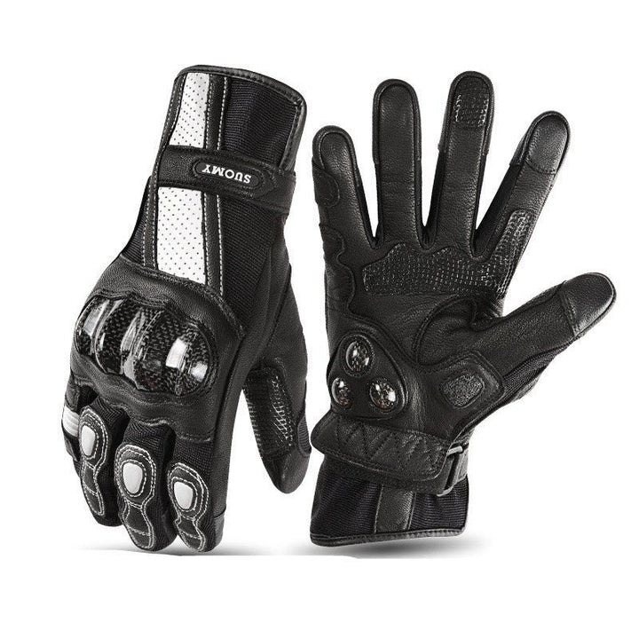 Motorcycle Riding Gloves Men And Women Four Seasons Motorcycle Racing Leather Breathable Wear-resistant Retro Knight Anti-fall Equipment - Muhaab