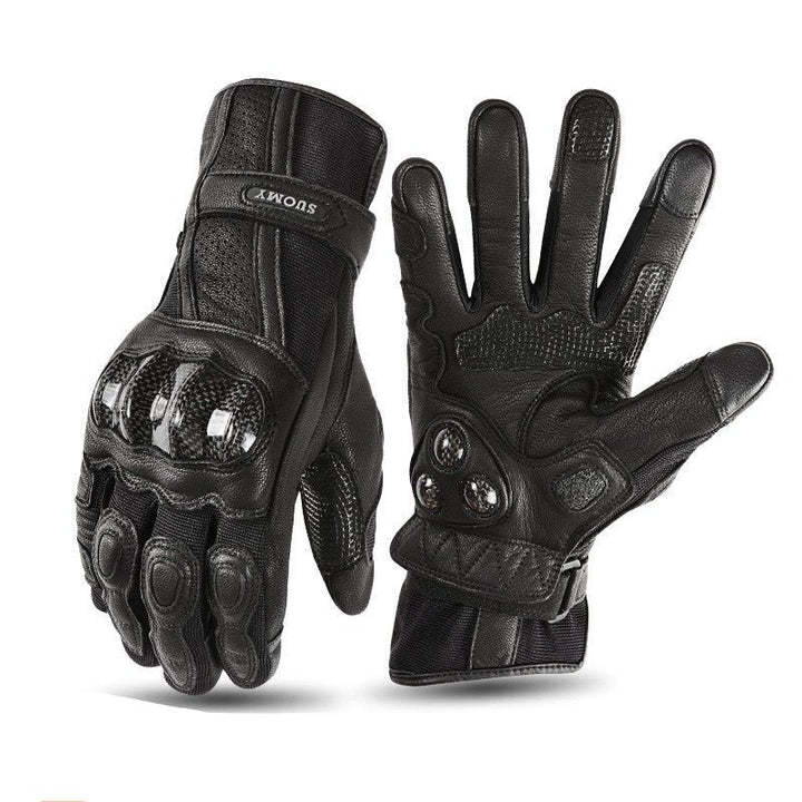 Motorcycle Riding Gloves Men And Women Four Seasons Motorcycle Racing Leather Breathable Wear-resistant Retro Knight Anti-fall Equipment - Muhaab