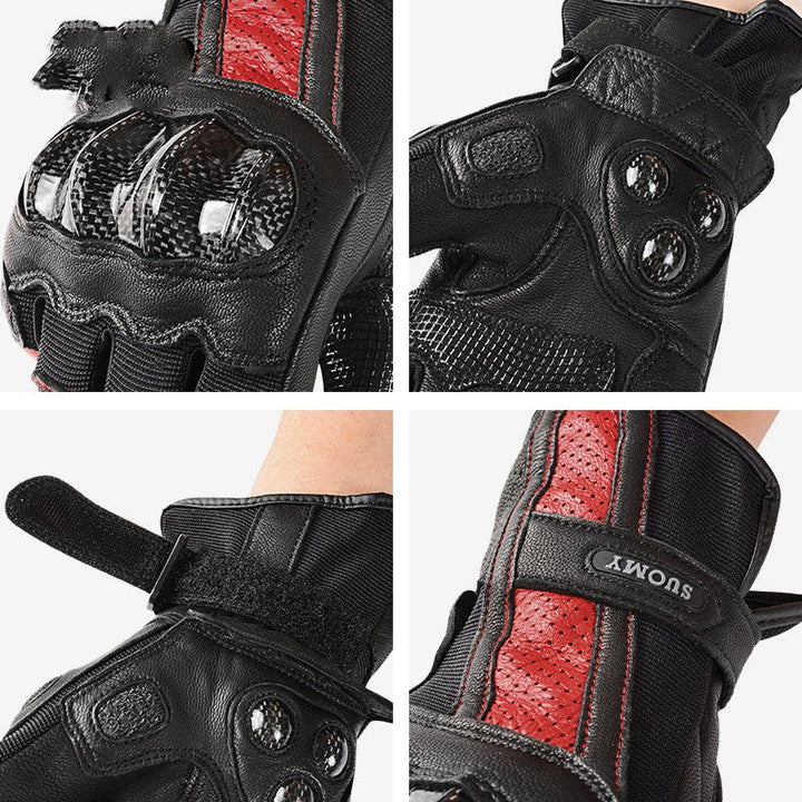 Motorcycle Riding Gloves Men And Women Four Seasons Motorcycle Racing Leather Breathable Wear-resistant Retro Knight Anti-fall Equipment - Muhaab