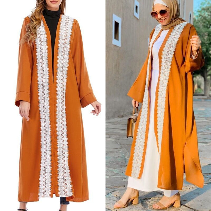 Muslim Abaya Cardigan Long Jacket Large Size Middle Eastern Robe Fashion Turkish Women - Muhaab