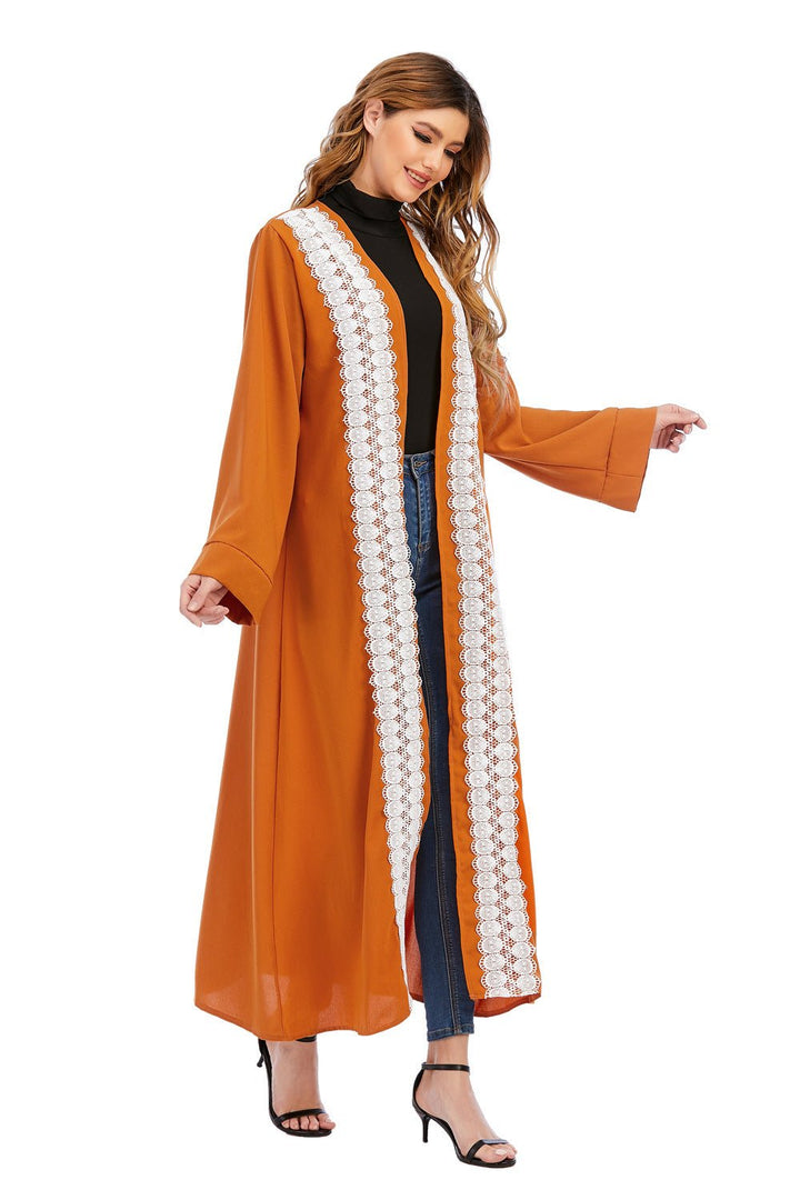 Muslim Abaya Cardigan Long Jacket Large Size Middle Eastern Robe Fashion Turkish Women - Muhaab