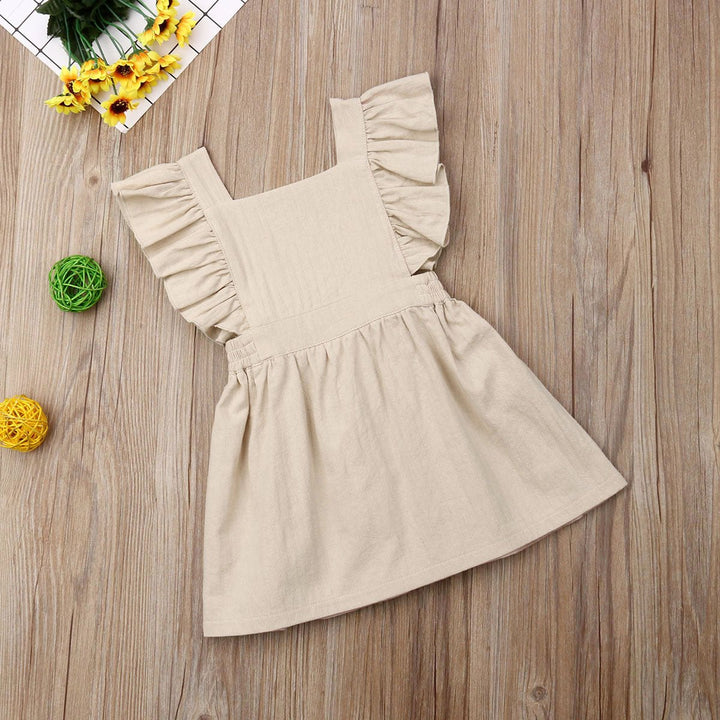 Naomi Baby Girl Cotton Sleeveless Solid Dress - Muhaab