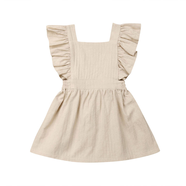 Naomi Baby Girl Cotton Sleeveless Solid Dress - Muhaab