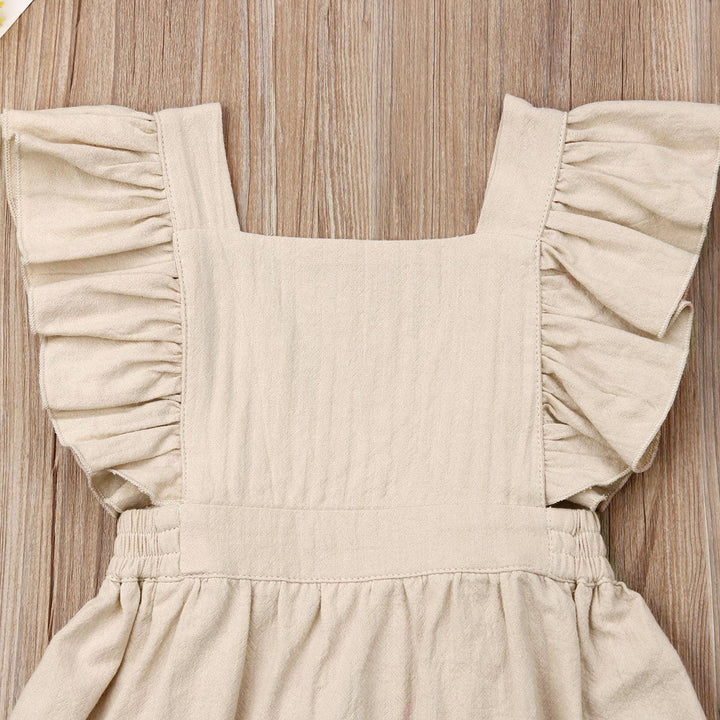 Naomi Baby Girl Cotton Sleeveless Solid Dress - Muhaab