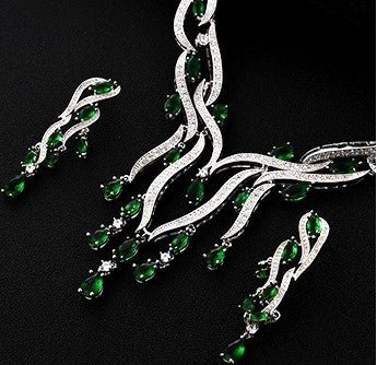 New Crystal Jewelry Zircon Jewelry Set Tassel Pendant - Muhaab