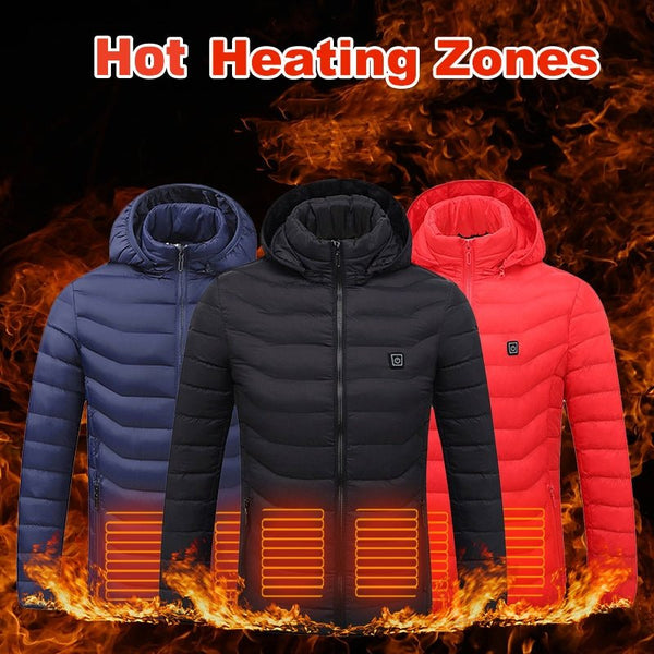 New Heated Jacket Coat USB Electric Jacket Cotton Coat Heater Thermal Clothing Heating Vest Men's Clothes Winter - Muhaab