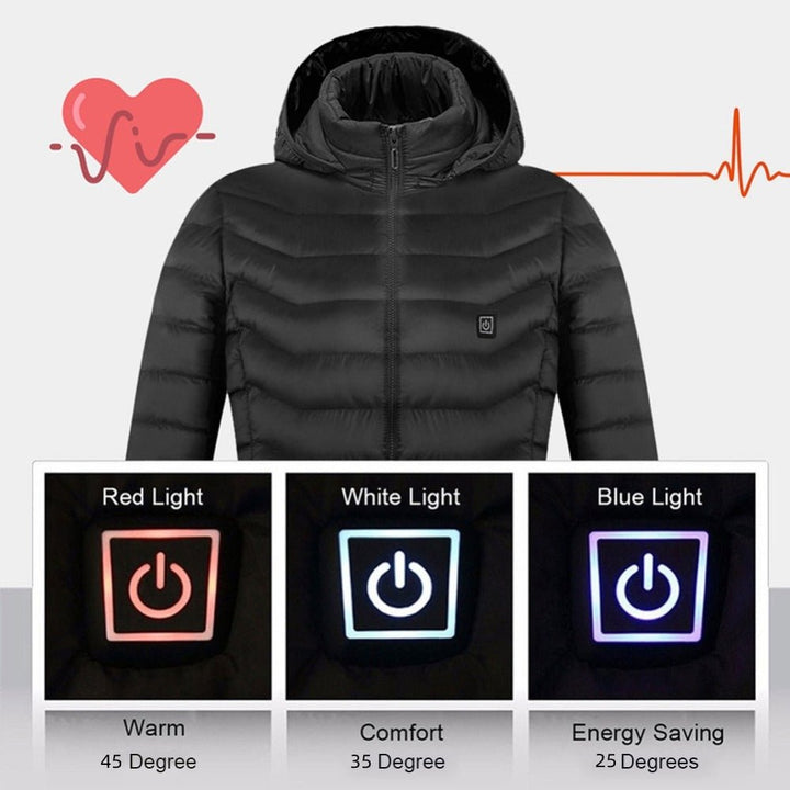 New Heated Jacket Coat USB Electric Jacket Cotton Coat Heater Thermal Clothing Heating Vest Men's Clothes Winter - Muhaab